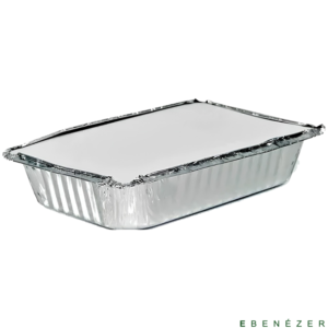 bandeja de aluminio retangular com tampa de papelao 500gr thermoprat 0111