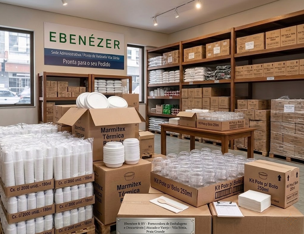 estoque produtos ebenezer fornecedora embalagens descartaveis jardim melvi vila caicara praia grande sp