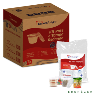 kit pote redondo com tampa 250ml cristalcopo 0019