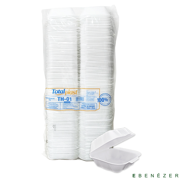 th01 hamburgueira th-01 saladeira de isopor pequena rasa totalplast 0286